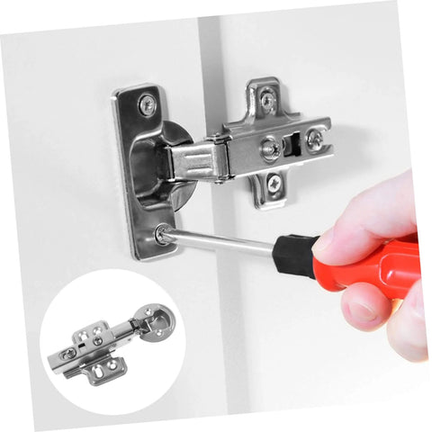 Stainless Steel Damping Hinges For Cabinet Doors 2 Pack Heavy Duty Hydraulic Soft Close Mechanism installed on white cabinet