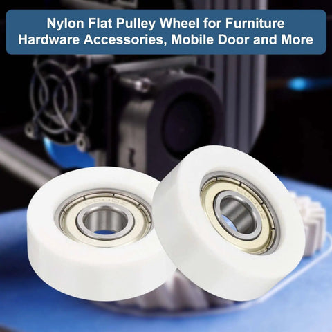 10 Pack Heavy Duty Nylon Roller Bearings 8x26x10mm Double Shielded Ball Bearing Guides 608ZZ Style Quiet Low Noise for Furniture Sliders and Hardware Accessories White, white nylon pulley wheels