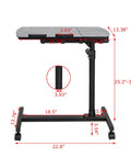 Crush Your Daily Grind With This Rock Solid Adjustable Height Rolling Computer Desk Featuring Lockable Casters And Portable Standing Workstation For Home Office Smooth Mobile Laptop Station Black dimensions and design details.