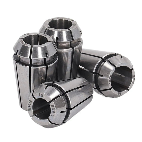 Durable Spring Steel ERG16 Collet Chuck Perfect For Boring Milling And Reaming Tasks With Tire Repair Grinding Heads For Rotary Tools And Hobby Projects in a close-up pile.