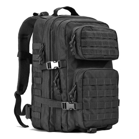 Black 40L Tactical Backpack With MOLLE System, Heavy Duty Military Style 3 Day Assault Pack For Hiking And Camping