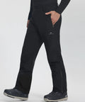 Mens Snow Ski Pants Waterproof Insulated Fleece Lined Softshell For Snowboarding And Outdoor Hiking With Zipper Bottom Leg