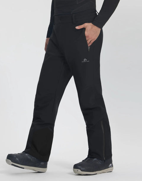 Mens Snow Ski Pants Waterproof Insulated Fleece Lined Softshell For Snowboarding And Outdoor Hiking With Zipper Bottom Leg