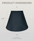 Deep Empire Basic Lamp Shade 6x12x9.25 Black With Gold Dope Look, 2-Pack, Silk-Type Shantung Fabric, Side View, Dimensions Shown