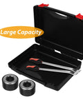 Badass Low Profile Plastic Toolbox With Tight Fitting Lid And Ergonomic Handle For All Your Bolts And Art Pieces, large capacity, open with tools inside