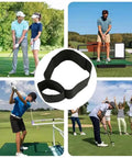 Golfers using Real Time Golf Swing Trainer Arm Band For Connection And Stability Adjustable Swing Corrector with elastic band visual.