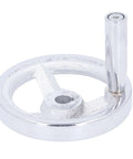 Lathe Hand Wheel 100mm 3 Spoke With Revolving Handle Cast Iron Chrome Plated For Milling Lathe And Grinding Machines
