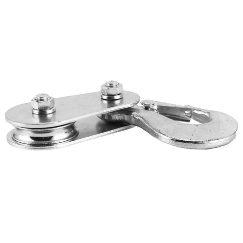 UTV Plow Pulley Kit With Winch Pulley And Hook For Plow 2 Ton Snatch Block Wire Rope Lifting Pulley With Hook For UTV ATV Quad Bike Motocross Snow Plow Accessory, metal pulley with hook