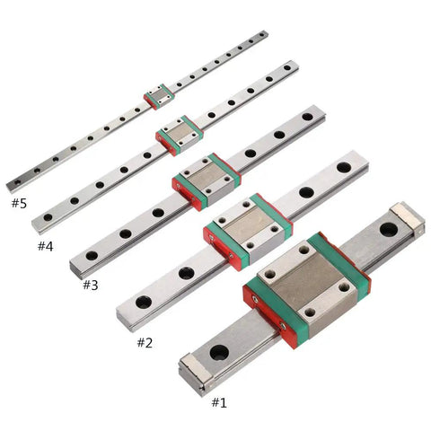 Multiple views of 12mm Linear Rail Kit With Slide Block For Precision Motion Heavy Duty Build Bearing Steel Track 200mm Length