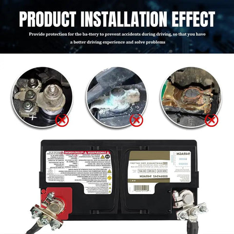 12V Top Post Battery Terminal Kit 2 Pack With 3 Way Quick Release Connectors installation effect on car battery