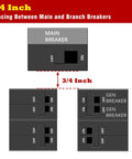 Diagram of 3/4 inch spacing between main and generator breakers for Generator Interlock Kit For QO And Homeline Panels Indoor Or Outdoor 100 Amp Or 125 Amp With Three Quarters Inch Spacing Between Main And Generator Breaker Game Changing Backup Power Upgrade Easy Install Plug And Play.