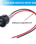 Five Pack 12V Round Rocker Switches SPST Two Pin On Off Toggle For Cars Boats RVs Marine Use With Wires Black Beefy Heavy Duty