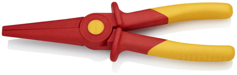 Insulated Flat Nose Plastic Pliers With Fiberglass Reinforcement 1000V Rated Red And Yellow Handle Design For A Pro Grade Grip