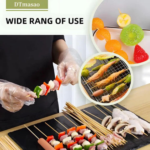 Wide use of Six Inch Bamboo Skewers Pack Of 200 For BBQ Grilling Kabobs Fruit Appetizers And Party Desserts 3mm Thick
