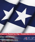 Patriotic 3 By 6 Feet Pleated Fan US Flag Half Fan Banner With Canvas Header And Brass Grommets fade resistant design detail