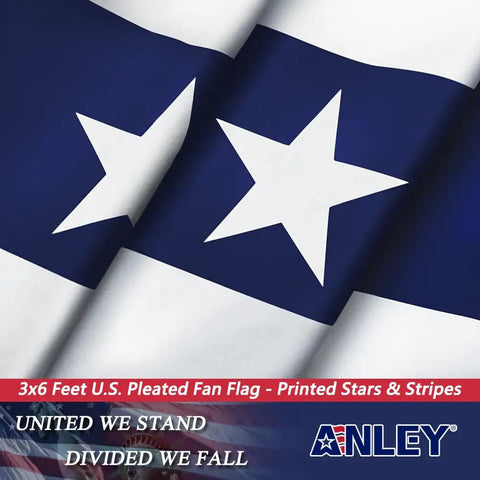 Patriotic 3 By 6 Feet Pleated Fan US Flag Half Fan Banner With Canvas Header And Brass Grommets fade resistant design detail