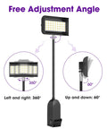 Trade Show LED Display Arm Lights Kit With Connectable Exhibit Arms And Power Cables Includes Clamps And Mounting Brackets For Quick Plug And Play Setup Two Pack Black Bright White Lighting illustrating free adjustment angles