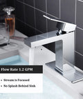 Polished Chrome Single Hole Bathroom Faucet With Pop Up Drain, Solid Brass Construction, Lead Free And ADA Compliant in use