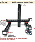 Heavy Duty XYZ Shaft Electric Sliding Table With T Shaped Linear Guide Rail And 2mm Pitch Precision CNC Motor Drive Kit For Smooth Motion Control, mini trapezoidal table