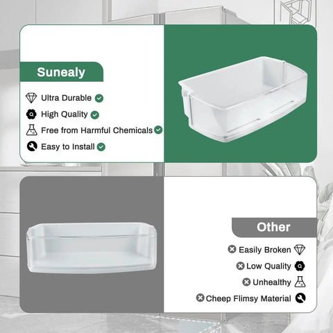 Fridge Door Shelf Bin Right Side Replacement For Refrigerator Top Right Section, Durable Plastic Door Basket Fits LG Kenmore Sears