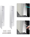 Stainless Steel Garage Door Sealing Protectors With Mounting Hardware Keeps Critters Out And Drafts Easy Install For Standard Doors Includes Two 7 Inch Shields For Durable Rustproof Protection, two 7-inch stainless steel shields with screws and drill bit