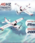 Adult RC Airplane With 3 Channel 3D6G Fixed Wing RTF Plane flying over ocean with 2.4 GHz anti-interference display