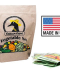 43 Assorted Vegetable And Herb Seed Packets Stash With Over 10,000 Seeds Includes Mylar Storage Bag For Easy Long Term Seed Storage Deluxe Heirloom Non GMO Collection High Germination In 7 To 14 Days Backyard Gardener Starter Kit package with Made in USA label and seed packets visible.
