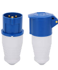 Tough As Nails 1 Phase Industrial Power Plug 16A 3 Hole 220 250V Anti Corrosion Anti Falling For Automated Production Equipment Water Resistant Electrical Connector Ideal For Tunnels Plastic Machinery Railways, blue and white