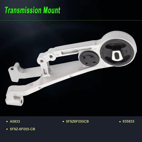 No Hassle Heavy Upper Motor Mount With Solid Torque Strut Assembly For 05 To 07 Ford Freestyle, showing white plastic mount design.