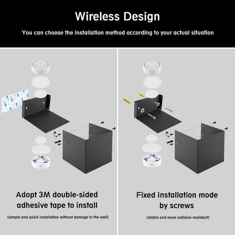 Cordless Battery Operated Cube Wall Sconces With Remote Dimmable LED Up And Down Lighting installation methods