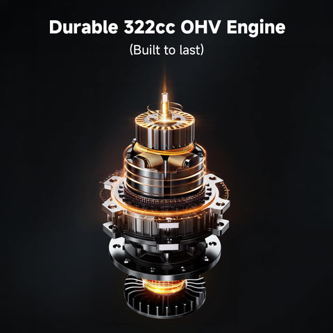 Durable 322cc OHV engine of Dual Fuel Portable Generator 7500 Watts With Wheels Gas Or Propane Power 50A RV Ready CO Sensor