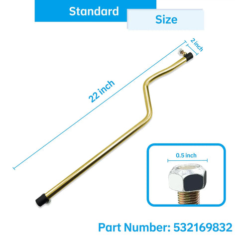 Drag Link For Lawn Tractors Front Steering Replacement 532169832 Fits Craftsman Husqvarna Poulan Jonsered And AYP 42 Inch Or 46 Inch Decks Works With 917 Series LT LTH Models For Reliable Bulletproof Front Axle Alignment, gold steel rod, 22 inch