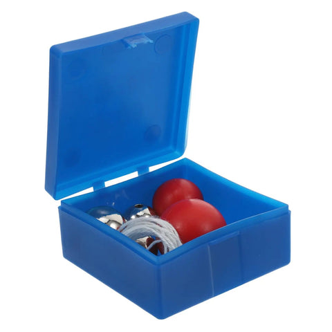 5-Piece Pendulum Ball Assembly Kit For Physics Education And Mechanics Learning in blue box, steel and plastic balls visible.