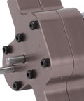 Close-up of durable alloy gears on Beefy Metal Gearbox With 370 Motor for 1/16 Scale RC Military Truck, strong build, easy install