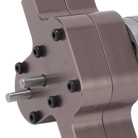 Close-up of durable alloy gears on Beefy Metal Gearbox With 370 Motor for 1/16 Scale RC Military Truck, strong build, easy install