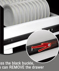 8 Inch Heavy Duty Full Extension Drawer Slides With Smooth Ball Bearing Runners For Kitchen Cabinets, Bathroom Vanities, Garage Tools, Side Mount Rails, Durable Metal Construction, Ideal For DIY Projects, black slide with release buckle