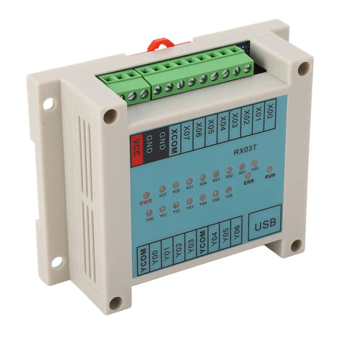 Side view of Rx03T 24V 12V Sequential Solenoid PLC Controller with relay outputs, compact design
