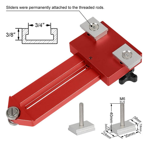 Ultimate Pro Grade Thin Rip Jig Guide for table saws, aluminum anodized construction with telescoping stroke visible