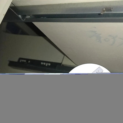 Close-up of floor mounting drawer slides, underfloor guides, durable steel, 500mm length for cabinets and cupboards, smooth glide hardware.