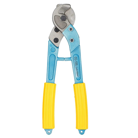 Long Arm Cable Cutter For Electricians, 100mm² Capacity, aluminum alloy body, with high carbon steel blade, front view