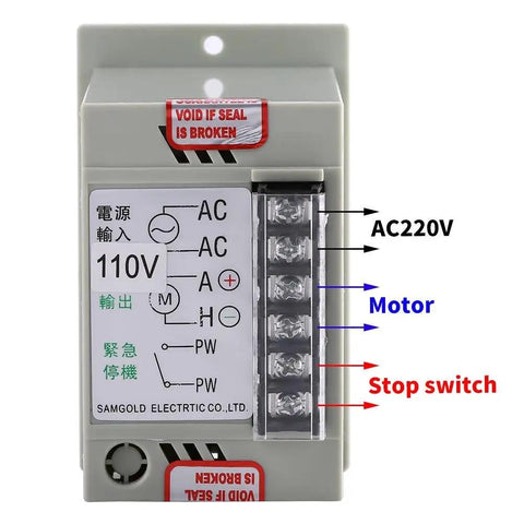 Rock Solid Adjustable Motor Speed Controller Handles 24V To 90V Dc Motors 0.02 To 400W Watts Straight For Diy Robotics And Electric Fan Upgrades And Repairs, displaying connections for motor and power.