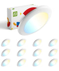 12 Pack 4 Inch LED Disk Lights Dimmable Flush Mount And Surface Mount Ceiling Fixtures 2700K To 5000K 5CCT 685 Lumens display