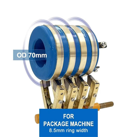 70mm Copper Slip Ring Collector For Machinery Conductive Rotary Connector With Eight Point Five Millimeter Ring Width Fits Carbon Brush Holders 25x70x40 2 13A Pro Grade Built To Last High Current Rotary Electrical Connector, 70mm OD for package machine