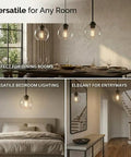 Straight Up Matte Black Globe Pendant Lights 2 Pack With Clear Glass Shades And Corrosion Resistant Metal Base For Farmhouse Kitchen Island Hanging Fixtures That Drop A Fresh Vibe In The House in versatile lighting settings.