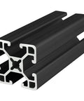 Hella Sturdy 1.5 Inch T Slotted Aluminum Extrusion Rail With Slick Black Anodized Finish For Straight Up Hobby Builds And Heavy Duty Modular Slot Bars That Are Totally Built Different, showing a side view.