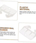 Image of plastic guides from 12 Piece Drawer Rail Replacement Kit With Guides And Latches For Kitchen Cabinets, durable material shown.