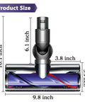 Quick Release Motorhead Cleaner for V6 and SV Series Cordless Vacuum Cleaners showing dimensions for replacement roller brush head