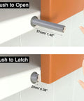 Push To Open Cabinet Hardware 20 Pack Hidden Door Latches mechanism close-up in gray finish for RV closets and cabinets.