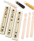 Three Piece Long Keychain Cutting Mold Set With Dog Paw Pattern Punch Tool For DIY Leathercraft, Wooden Base And Steel Rule Stencil
