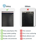 Comparison of Double Layer Bubble Mailers 6x10 Inches 50 Pack Black Padded Envelopes vs thin envelopes, highlighting protection differences.